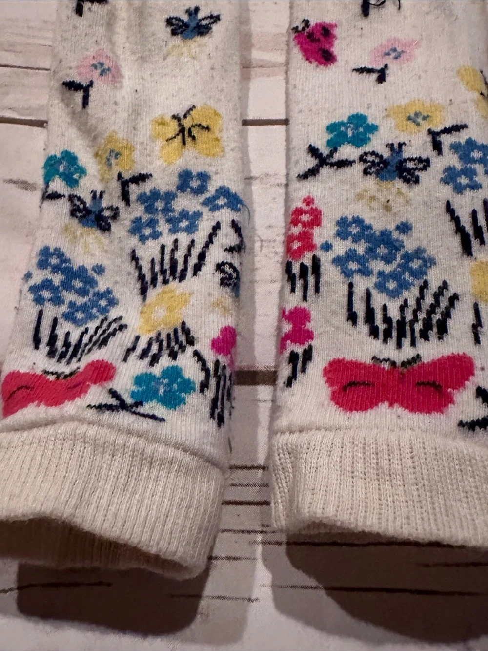 Hanna Andersson white floral leggings